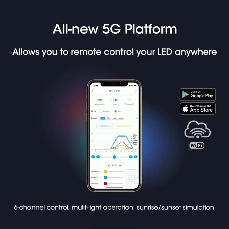 A8 Pro Azul 215W AC 110-240V C - Marine Aquarium App avaliação e preço